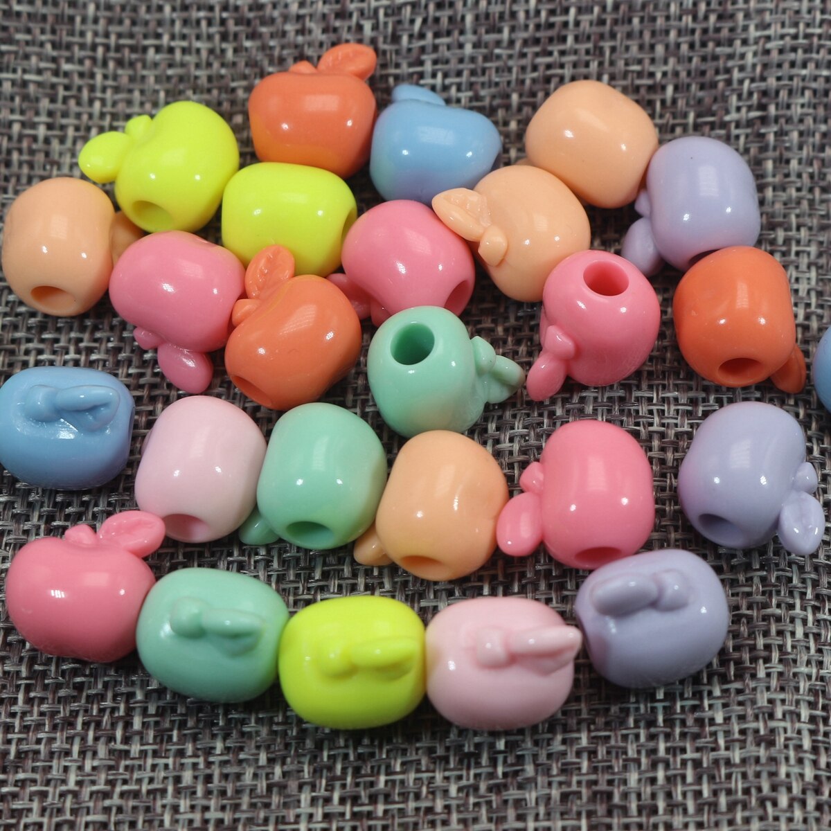 50 Mixed Pastel Color Acrylic Various Star Mouse Pony Beads for Kids Craft Kandi
