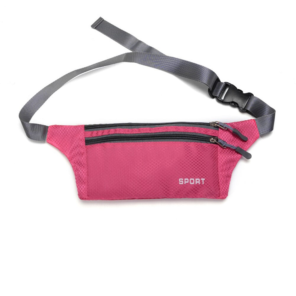 Mini Fanny Pack Voor Vrouwen Mannen Draagbare Handig Taille Verpakking Reizen Multifunctionele Waterdichte Telefoon Riem Tas: rose red