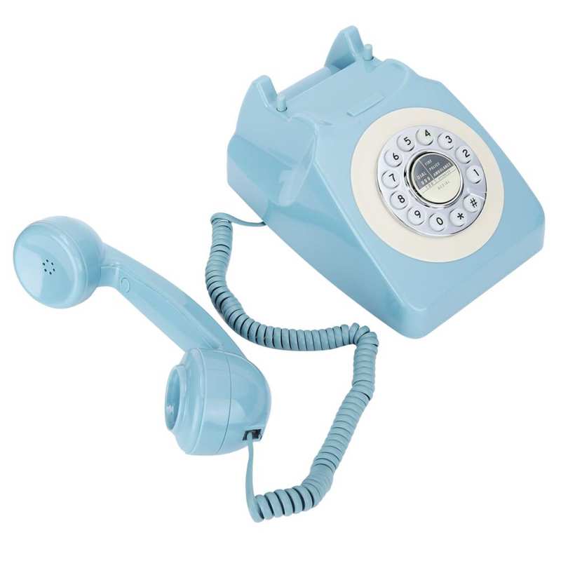 Vaste telefoon met snoer, vaste telefoon met drukknop, europese stijl, retro, antieke oude telefoons voor thuis, kantoor, hotel