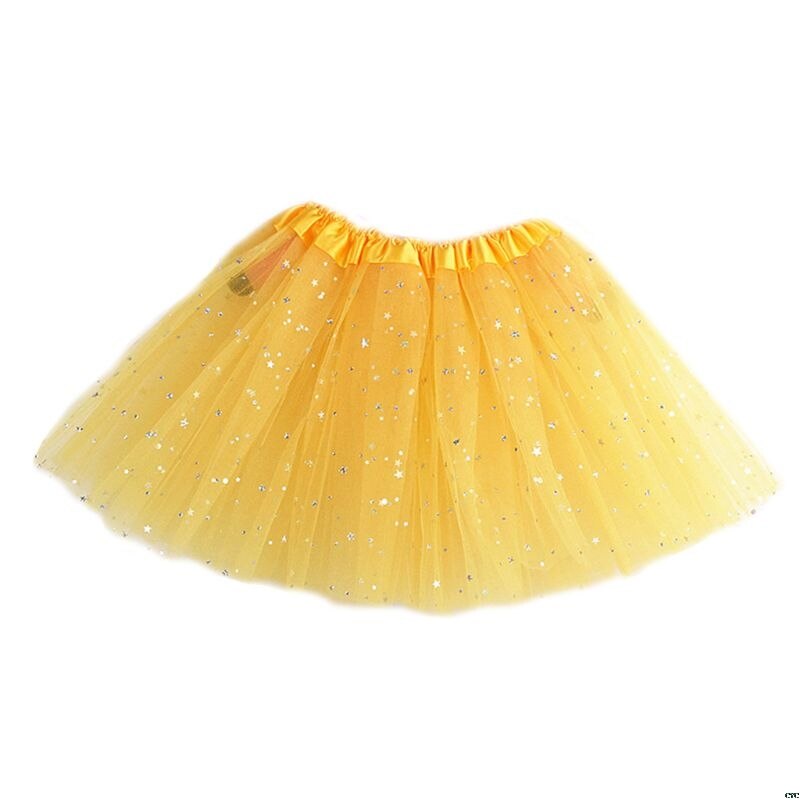 Enfant en bas âge fille Multi couches plissé Tutu jupe couleur unie paillettes or à pois paillettes Ballet jupon Costume Satin bord: 3