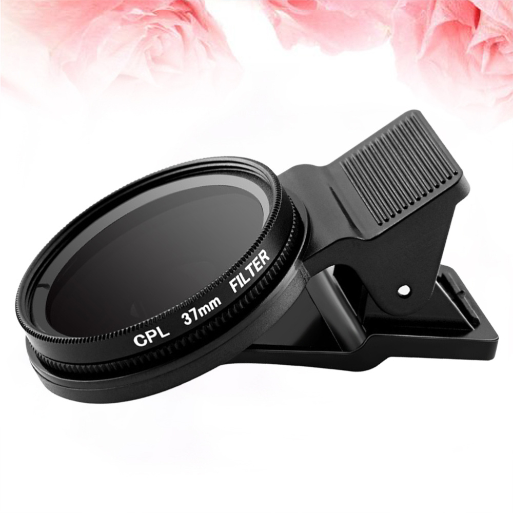 Ultradunne Clip-On Cpl Telefoon Lens Camera Circulaire Polarisator Neutrale Dichtheid Filter 37Mm Lens Camera Lens (Zwart)