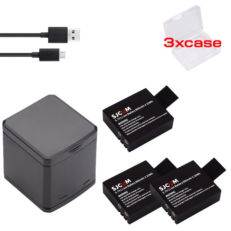 10 pcs 900mAh SJCAM SJ4000 Battery for M10wifi / SJ4000 / SJ4000wifi / SJ5000wifi /SJ5000x Elite Sports Action Camera: 3pcs and charger