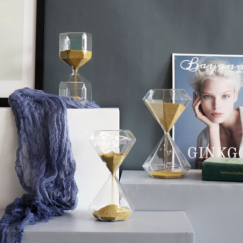 Modern Simple Sand Hourglass Timers Bedroom Study Office Decor Nordic Style Crafts Timing Counter Sand Glass Birthday LA19
