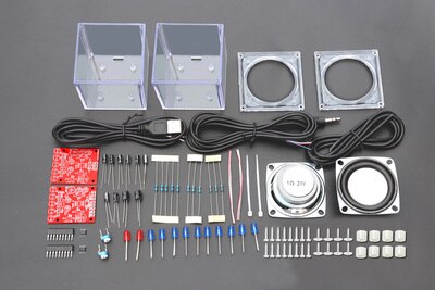 With Housing DIY Music Spectrum LED Flash Kit + DIY Amplifier Speaker Kit Acrylic case