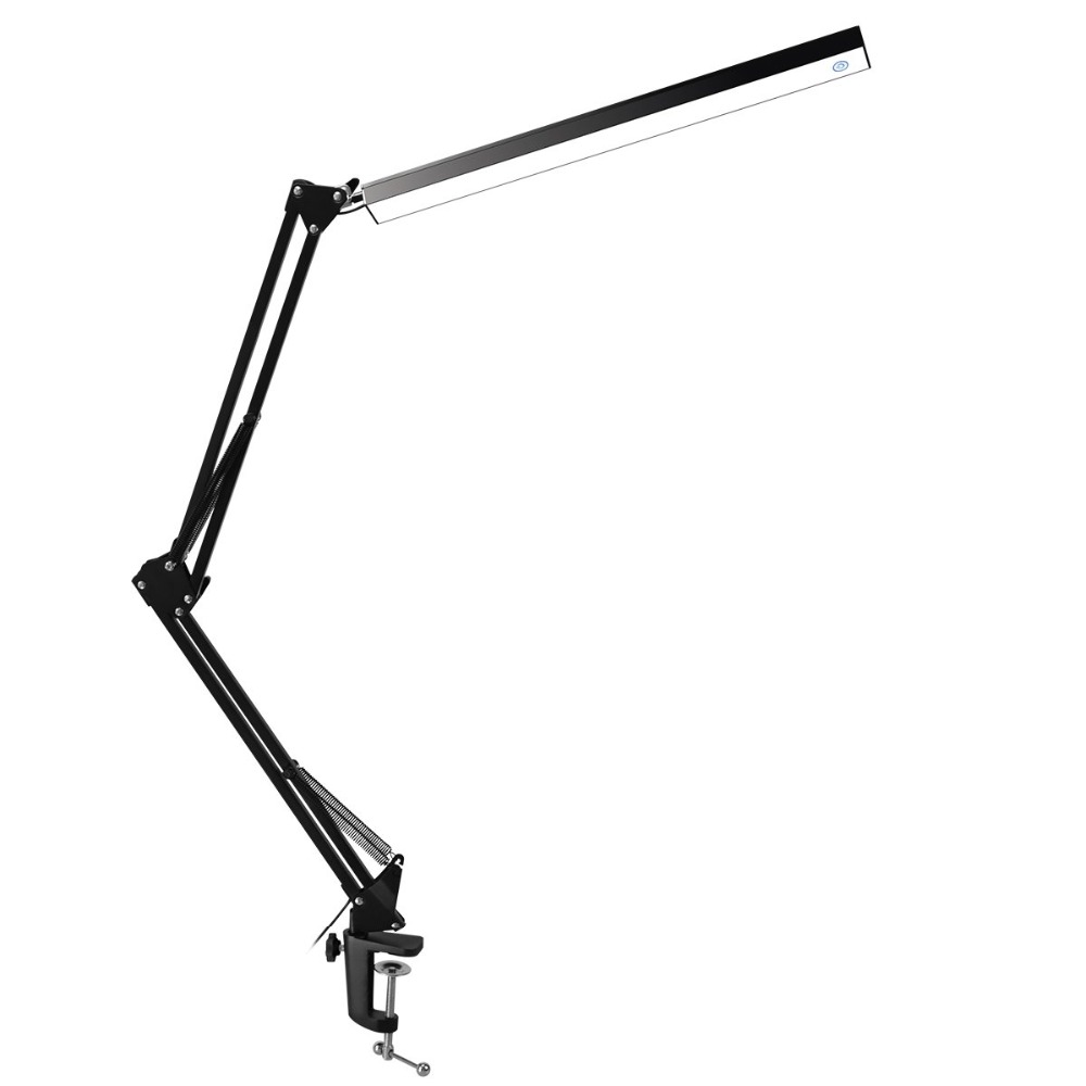 LED Architect Desk Lamp/Clamp Lamp/Metal Swing Arm Task Lamp , Touch Control, 3-Level Dimmer Drafting Work/Office Light