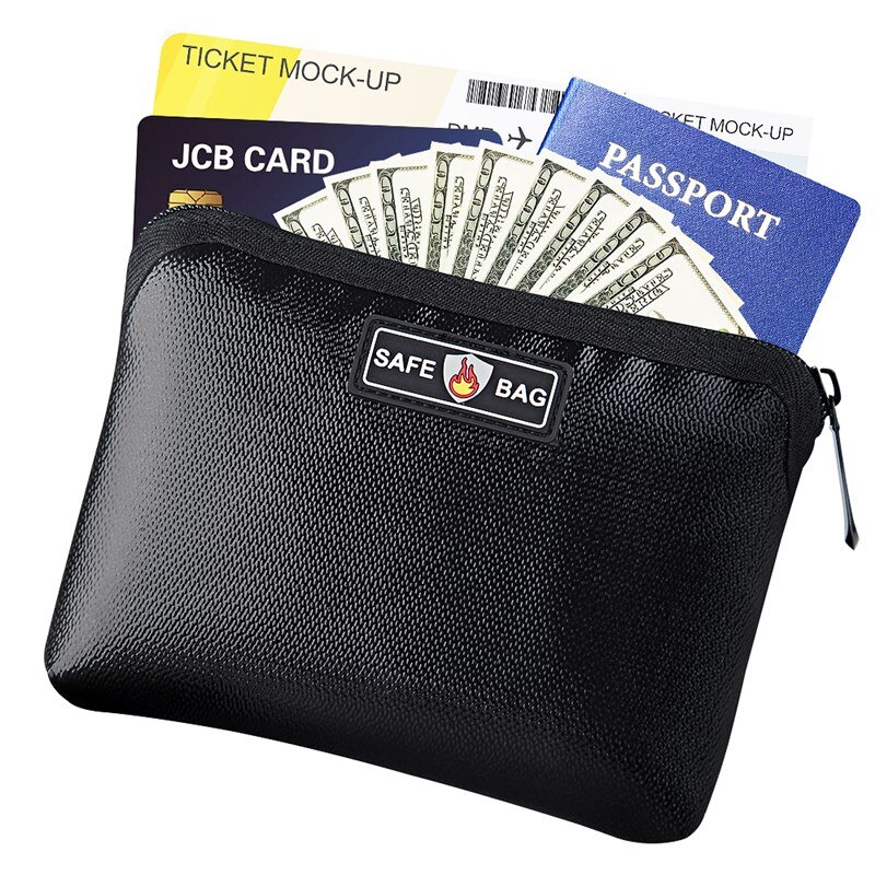 Double sided fireproof flat bag silicone glass fiber lithium battery explosion proof bag portable horizontal square document bag