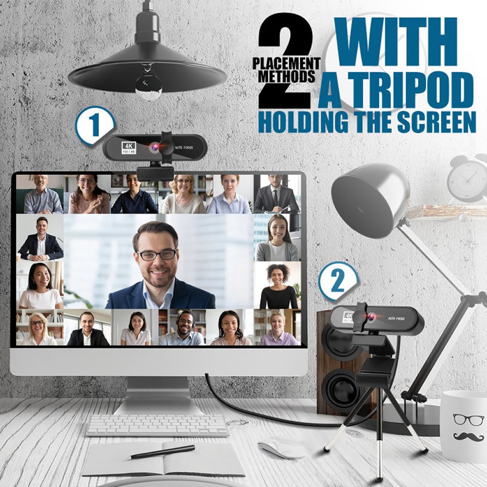 2K 4K Webcam Konferenz PC Webcam Autofokus USB Netz Kamera Laptop Schreibtisch für Büro Treffen Hause Mit MIC 1080P Volle HD Netz Nocken