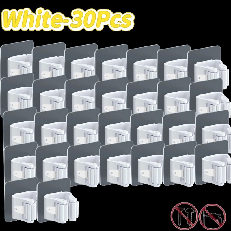 Supporto per scopa autoadesivo Supporto per scopa Supporto per scopa a parete Supporto per scopa Spazzola per spazzare Gancio Organizzatore di stoccaggio Accessori per la cucina del bagno: Grigio chiaro