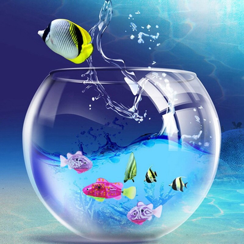 Børn badekar svømning induktion robot fisk elektrisk flash svømning fisk bad legetøj til børn magisk fisketank dekoration