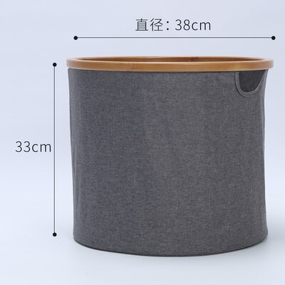 Laundry Basket with Lid Large Bamboo Dirty Clothes Hamper with Handle Waterproof Collapsible Laundry Hamper Storage: Grey Round Box Large