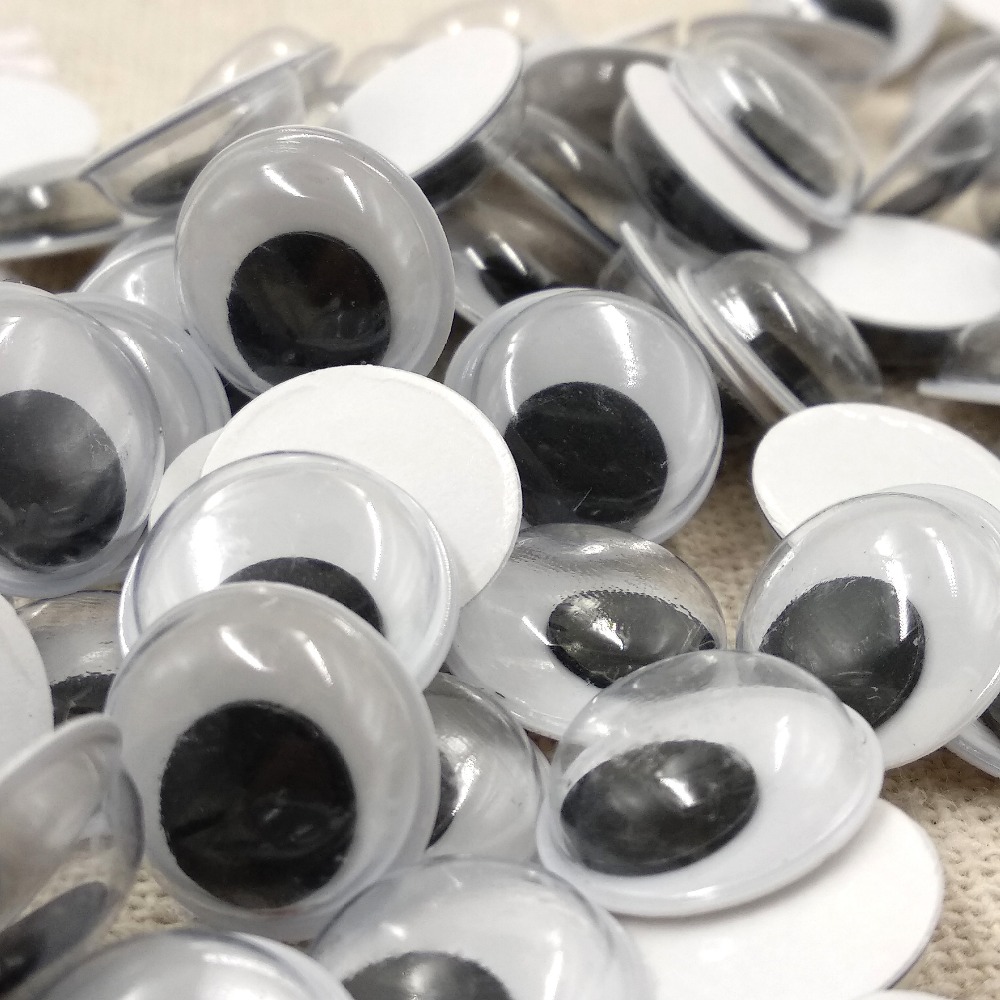 500pcs/lot Googly Eyes Stems Pompom Mixed Self-adhesive Eyes Glue On DIY For Toys Dolls Wiggly Eyeballs Scrapbooking Accessor