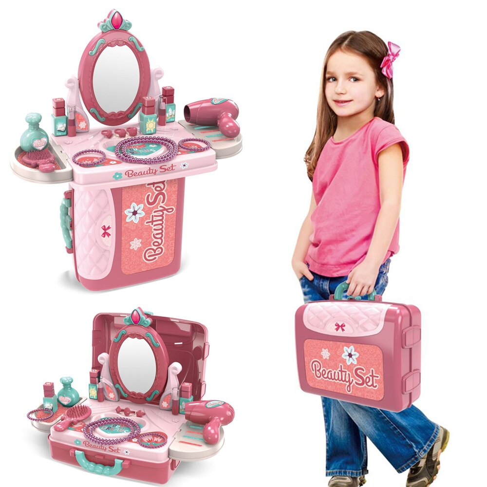 Schönheit spielzeug Mädchen Prinzessin Dressing Make-Up spielzeug set kinder Schönheit spielzeug kinder simulation dressing tisch Pretend Spielen