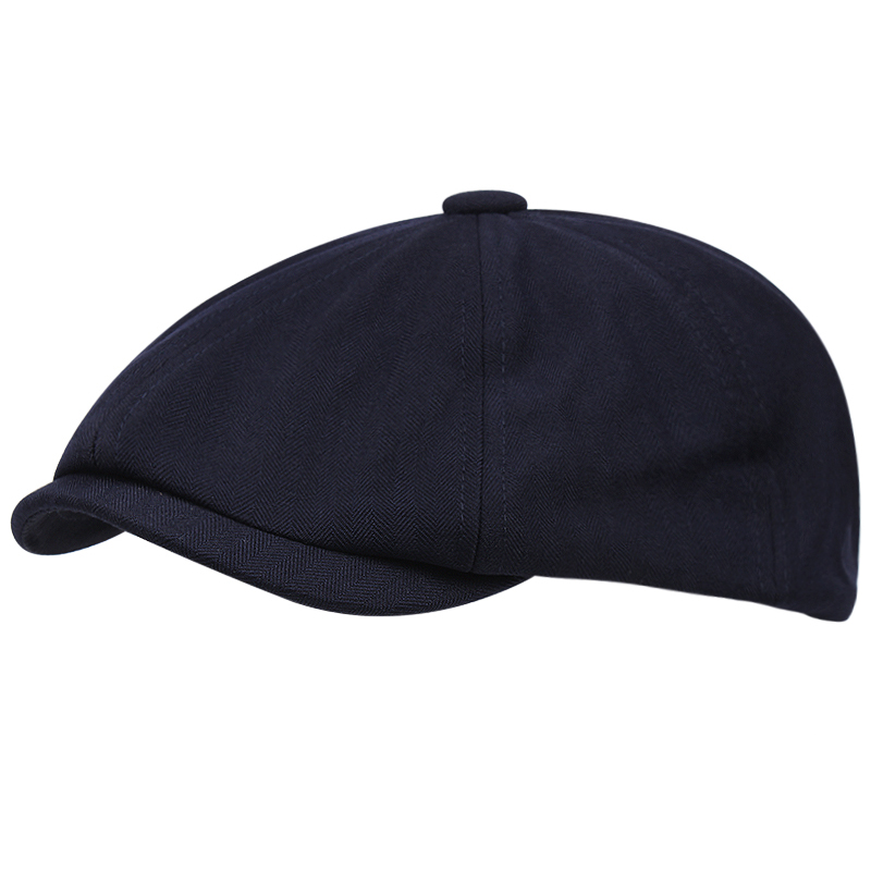 Mannen en vrouwen achthoekige pet warme kunstenaar schilder baret hoed platte baret pet, Zwart, L