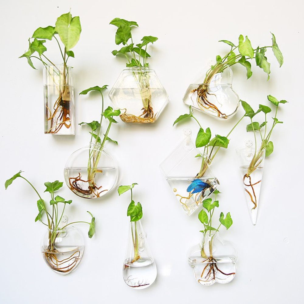 Vase à Fleurs en Verre Suspendu au Mur, à la , Terrarium Mural, Aquarium, Conteneur, Pots de Décoration de Jardin, pour la Maison