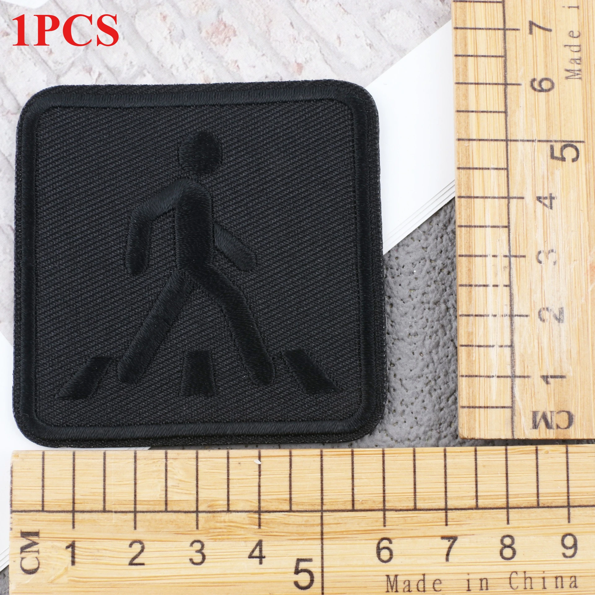 Parche adhesivo de sarga negra, bordado por ordenador, capítulo, niño, planchado de diamantes, pentagrama, bordado, pegatina de tela: Multicolor