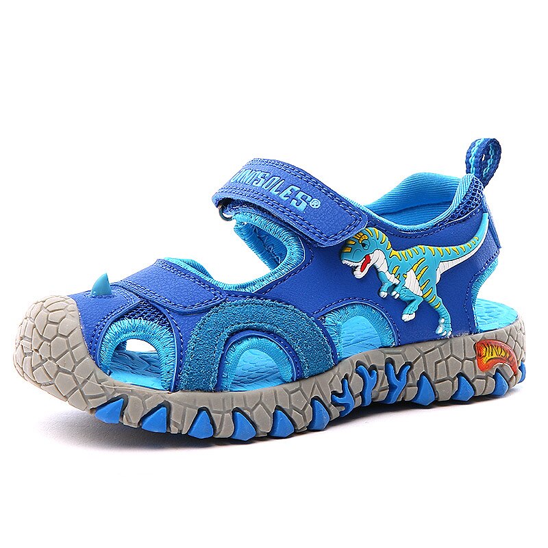Sandales pour garçons, chaussures d'été à bout fermé, respirantes, sandales dinosaure, pour garçons, pour plage, taille 27-34: Gray / 10