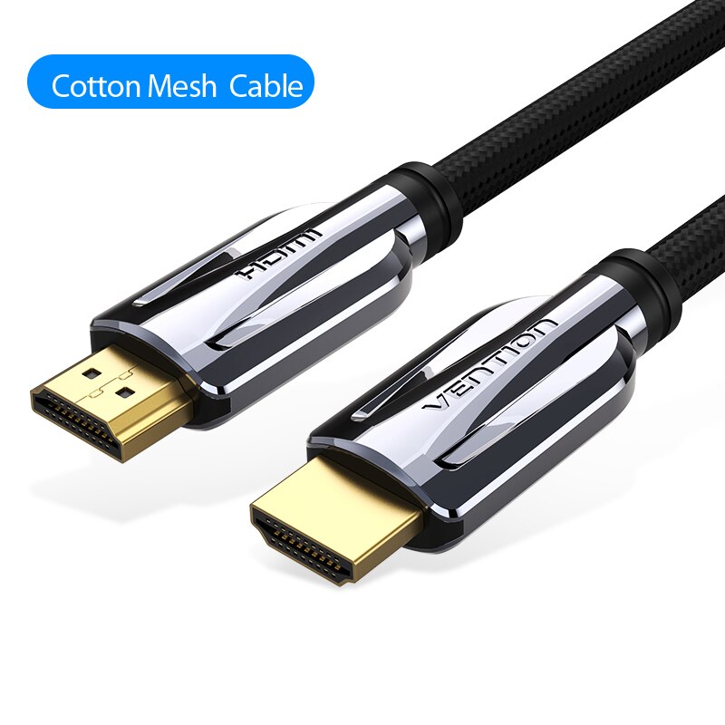 Vention HDMI Cable HDMI 2.1 Cable 8K@60Hz 4K@120Hz Ultra High Speed 48Gbps for PS4 Mi TV Box Splitter Digital HDR HDMI 2.1 Cable: Cotton mesh metal / 1m