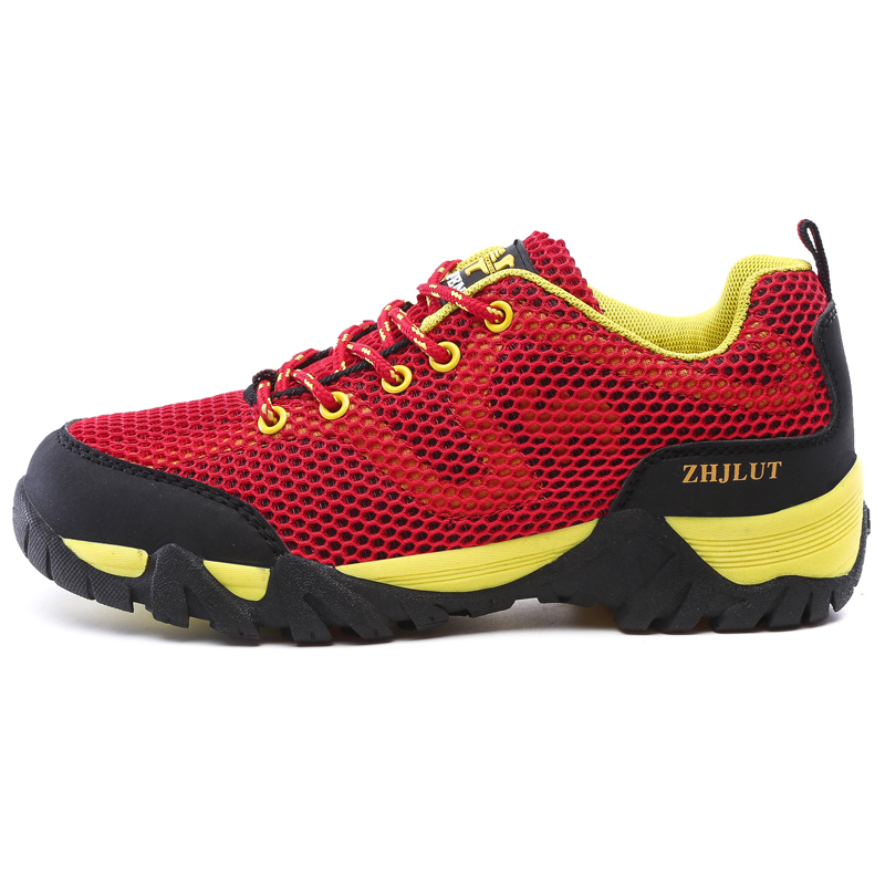 Men Hiking Shoes Trekking Mountain Climbing Boots Backpacking Non-slip Trail Hiking Sneakers Men's Amped Hiking Boots for Women: Red / 40