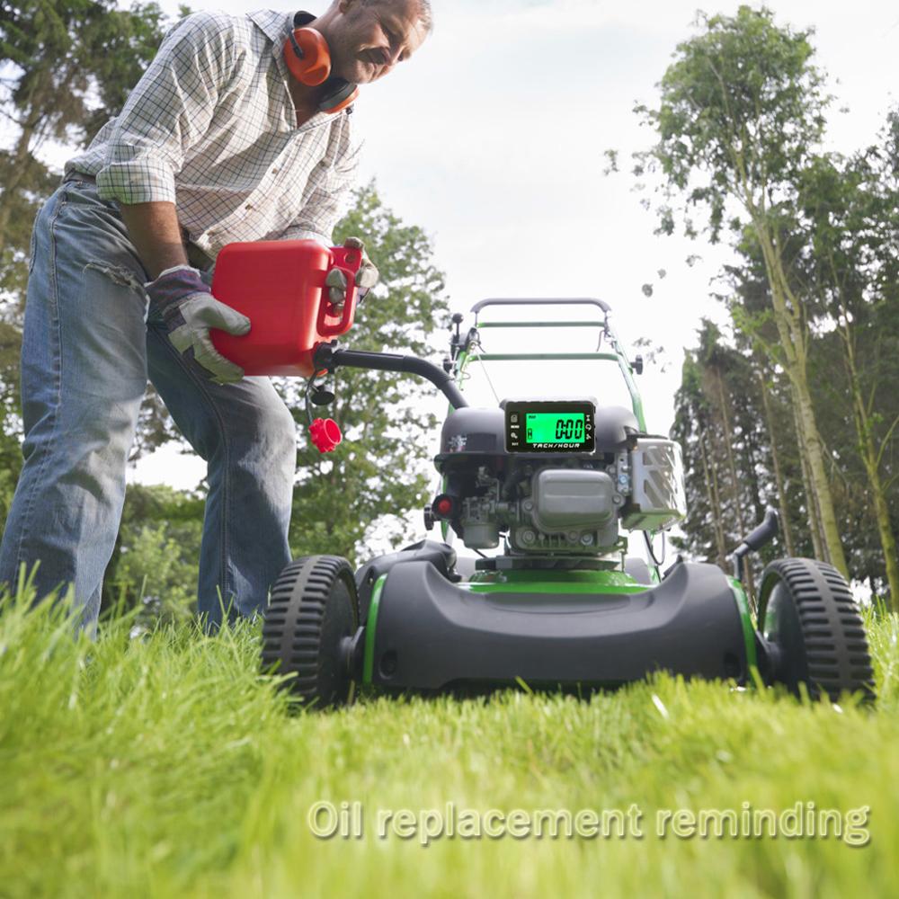 Hour Meter Digital Inductive Tachometer with LCD for Gasoline Engine ATV UTV Chainsaws Outboards Motor ATV Marine Generator