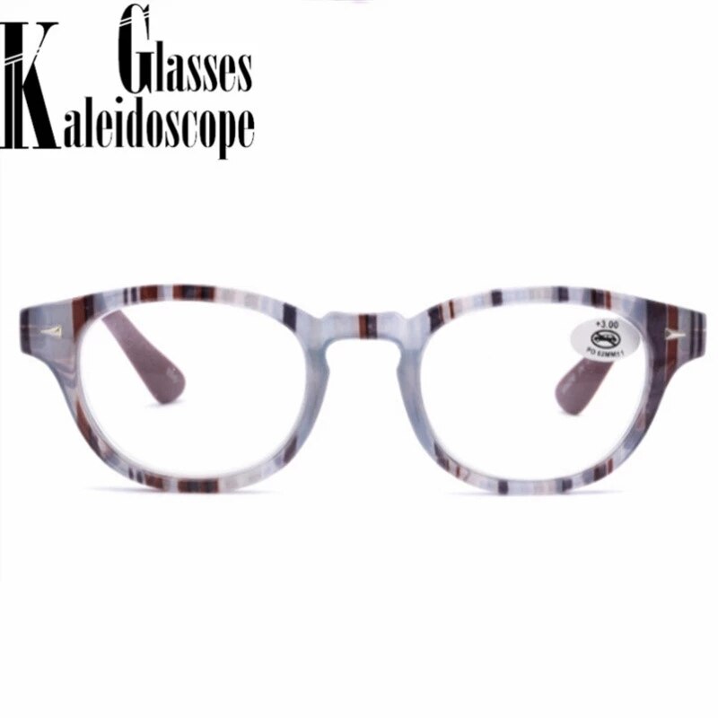 Gafas de lectura a la para hombres y mujeres, lentes de lectura de cristal cuadradas para presbicia, dioptrías de marco a rayas coloridas + 1,5 + 2,5 + 3,0
