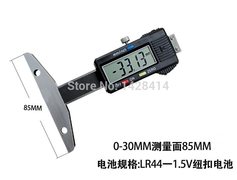 0-30mm*1.5mm Digital Depth Gauge with 2 assembly hole on base and Slim Rod electronic Digital Depth Gauges with Thin Rod