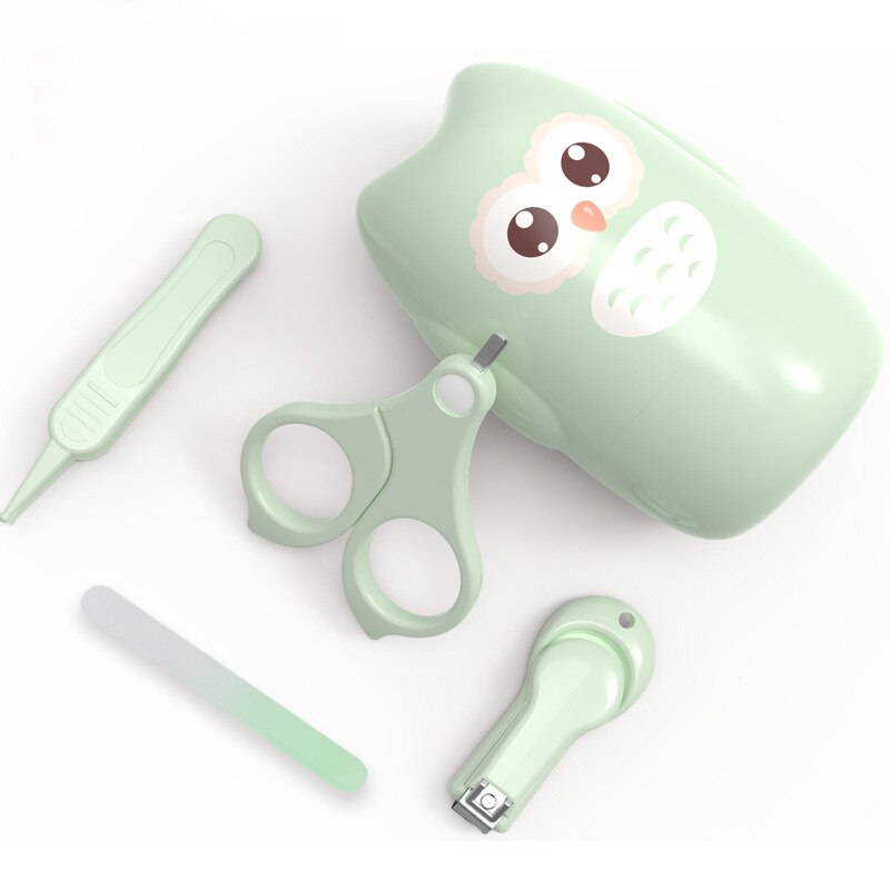 Baby Nail Care Set Suits Kit Cartoon Animal Infant Finger Trimmer Scissors Nail Clippers Storage Box for Travel