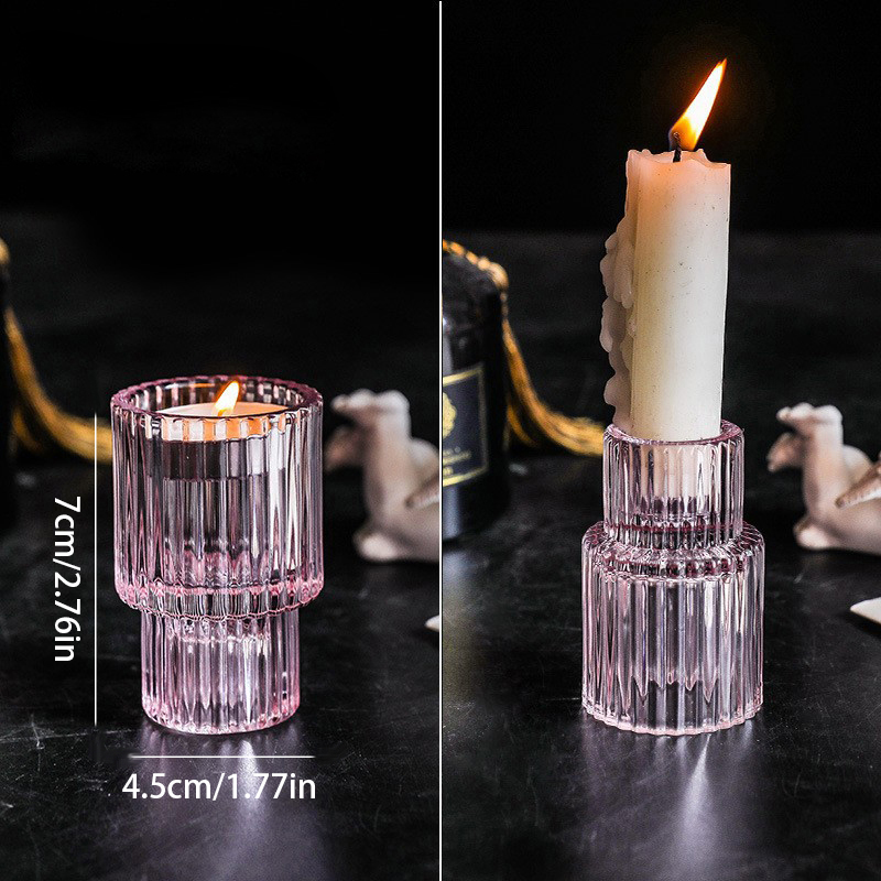 Candelabro de cristal para decoración del hogar, mesa de comedor de boda, centro de mesa, soporte de vela de vidrio, candelabro pequeño