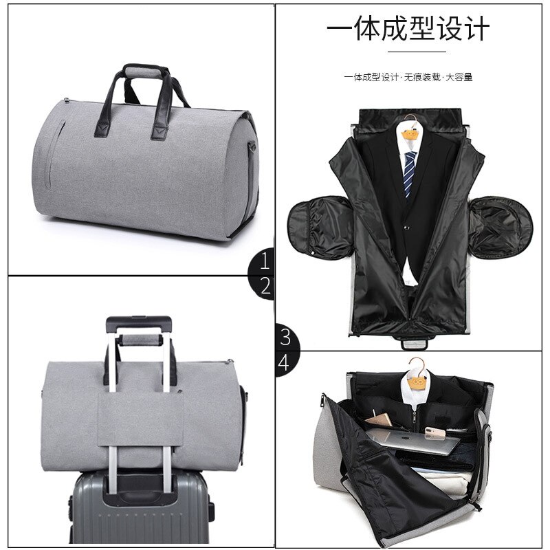 simple travel bag men's waterproof Oxford cloth suit bag shoulder messenger handbag casual travel bag 22 inch