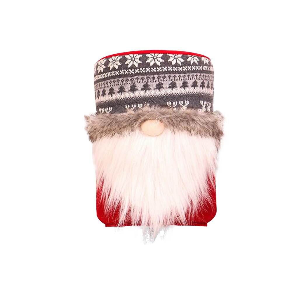 Christmas Dust Cover Water Bucket Dispenser Container Bottle Purifier Xmas Home Decoration faceless elderly knitted bucket: B