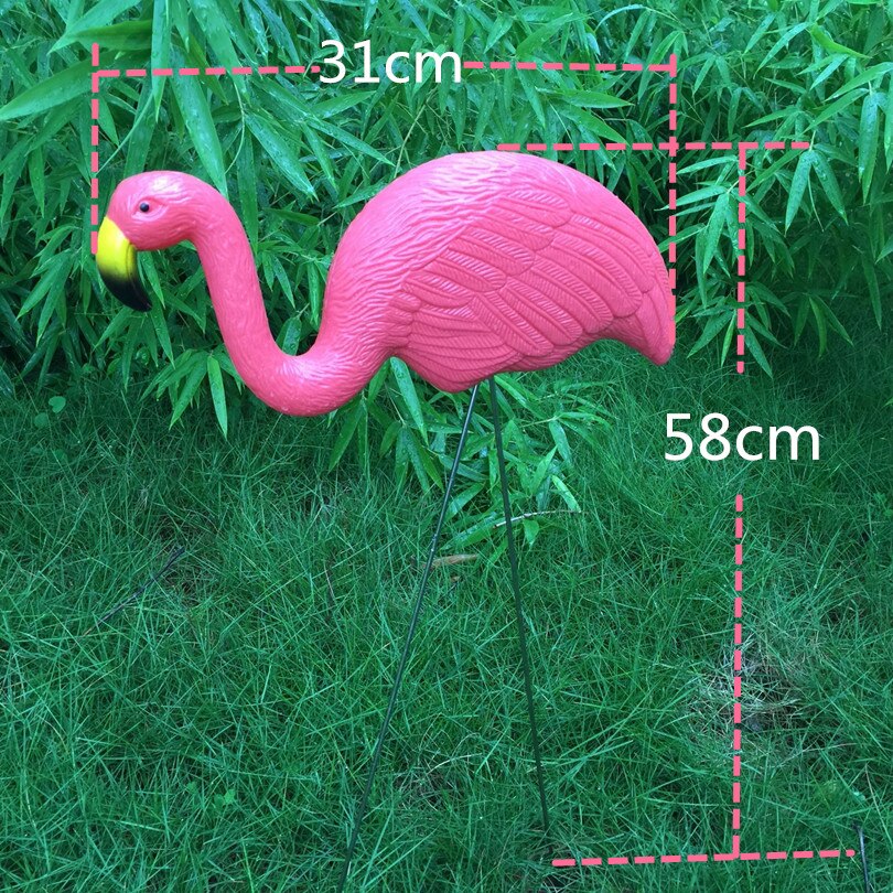 Red Plastic Flamingos Lawn Ornaments Simulation Flamingo Chick Yard Statue for Garden Decoration