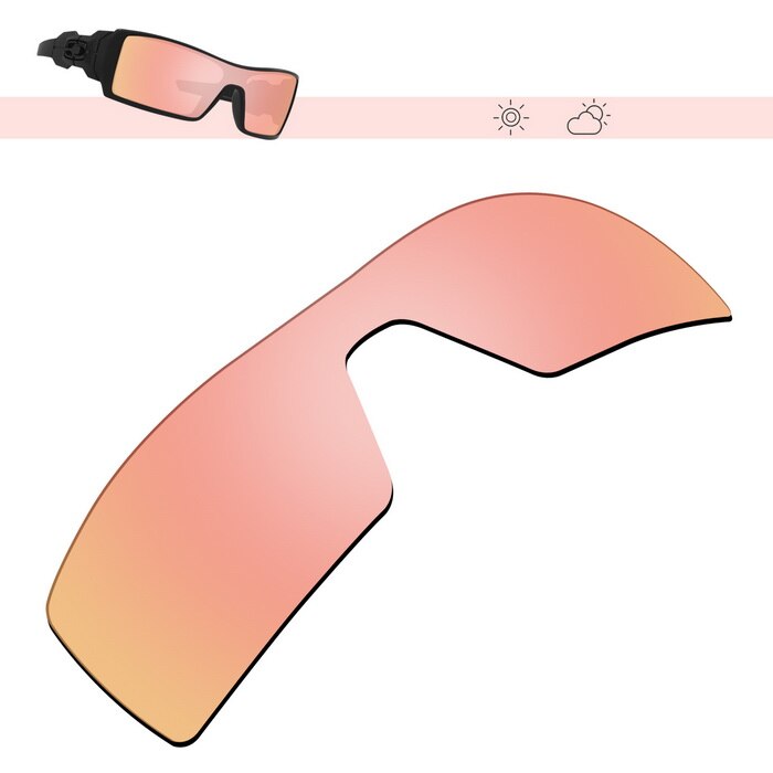 Glintbay Polarized Replacement Sunglasses Lenses for Oakley Oil Rig-Multiple Options: Rose Gold Mirror