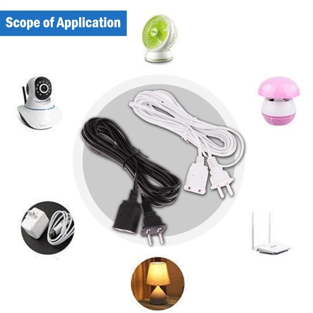 Two-pin AC Power Cord 2/3/5m Copper Power Extension Cord PVC Wire