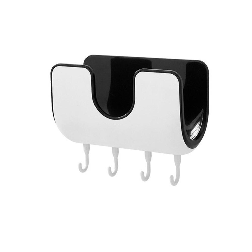 Kitchen Organizer Pan Pot Cover Lid Moisture-proof Rack Stand 4 Hooks Wall Mounted Antibacterial Spoon Plate Holder Organizers: Default Title