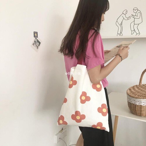 Einkaufstaschen Frauen Erdbeere Gedruckt Kawaii Nette eins Leinwand Tasche Große Kapazität Frauen eins Handtasche Schüler Tote Tasche Ulzzang Neue: 8