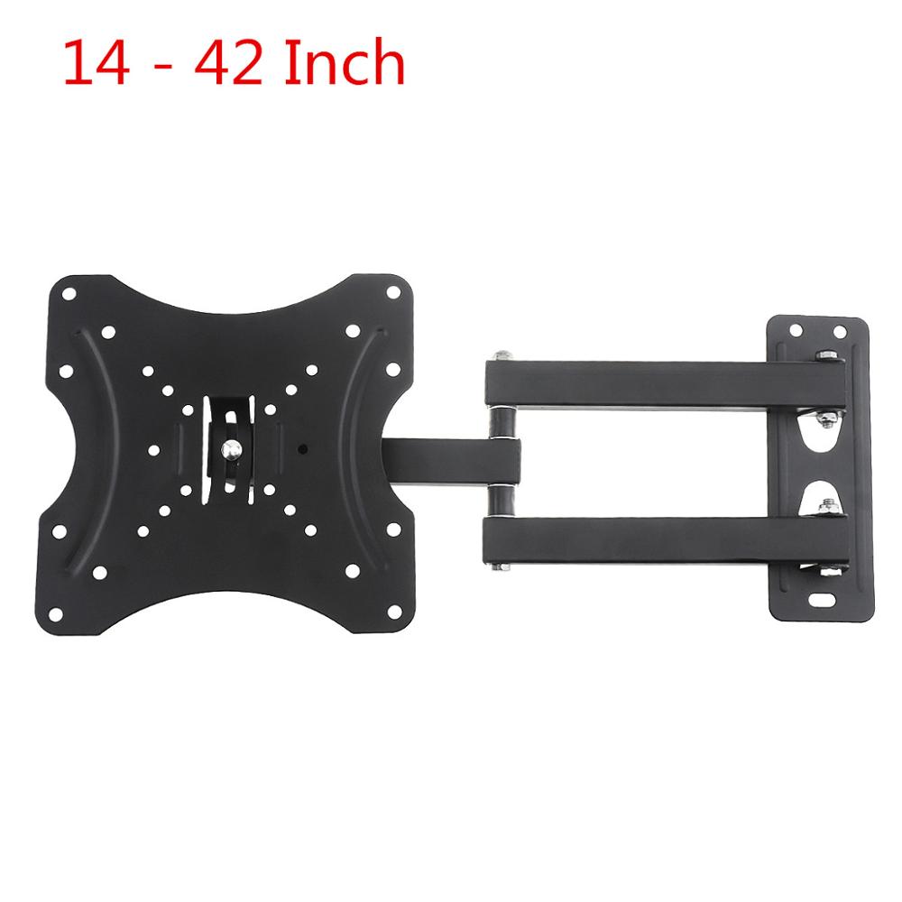 35KG Adjustable TV Wall Mount Bracket Flat Panel TV Frame 15 Degrees Tilt with Level for 14 - 42 Inch LCD LED Monitor Flat Pan