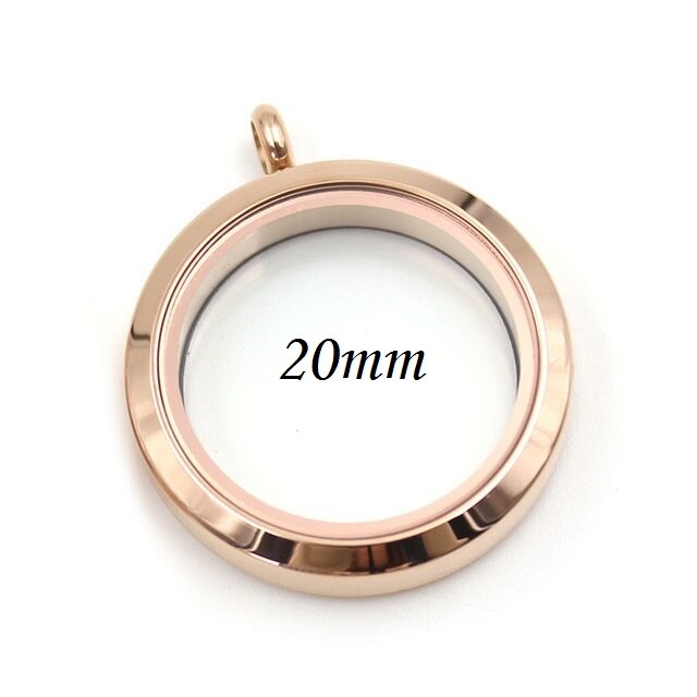 Edelstahl Medaillon Anhänger - 20-38mm - Twist Schraub-Charms - Runde Form - Trendiger Schmuck: Roségold 20mm