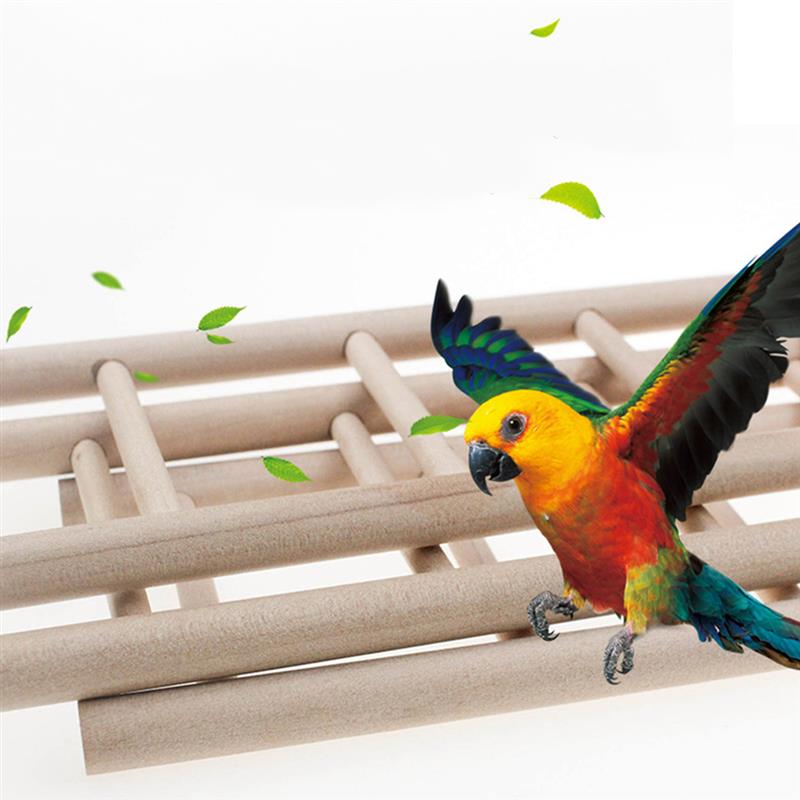 Legendog 1pc fugle stige træ enkel bur stige legetøj papegøje stige bur lege legetøj kæledyr forsyninger til fugl papegøje