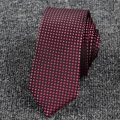 Nowy żakardowy krawat tkany dla mężczyzn klasyczny krawat w kratkę moda poliester męski krawat na ślub garnitur Plaid kropki krawat: SJ006-7