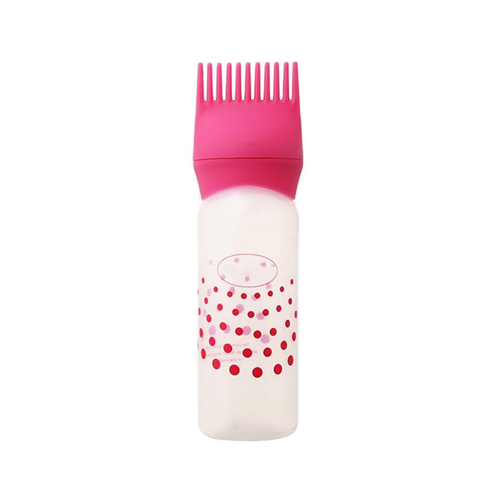 Aplicador de shampoo de tingimento, ferramentas para pintar cabelo 3 cores 120ml, pente de óleo, aplicador de tinta de cabelo, ferramenta de estilo para coloração de cabelo: Pink