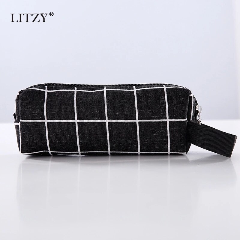 Black Canvas Pencil Case Cute Avocado Pencilcase for Cactus School Pencil Box Polar Bear Pencil Bag School Supplies Stationery