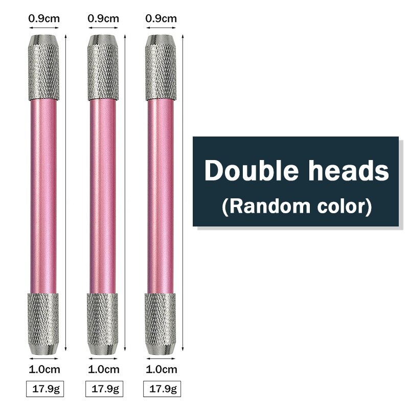 Single/Dual Head Pencil Extender Holder Adjustable Round/Triangle/Hexagonal Pencils Connect Penholder Metal/Wood Extension Rod: Metal-double-3pcs