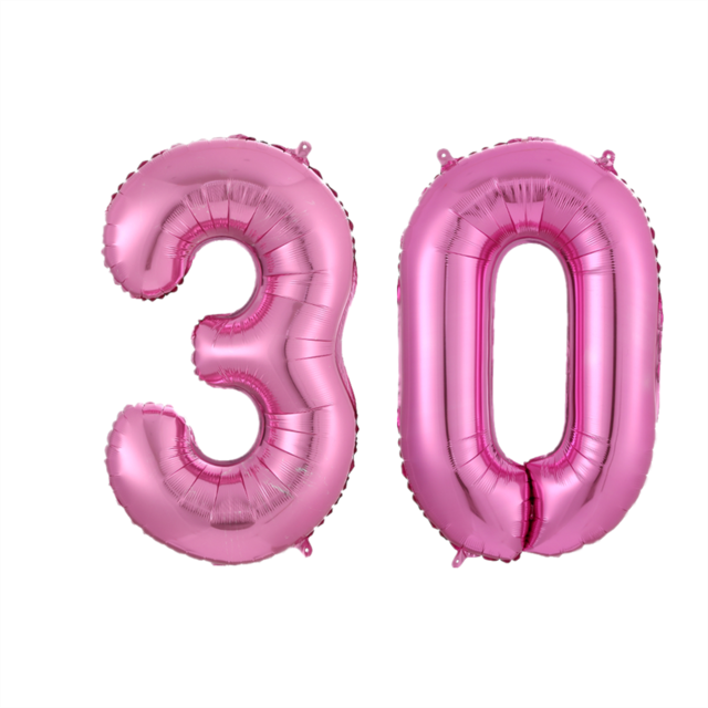 2pcs 32/40 inch Happy 30 Birthday Foil Balloons Red Pink Blue Silve Number 30th Years Old Party Decorations Anniversary Supplies: pink / 40inch