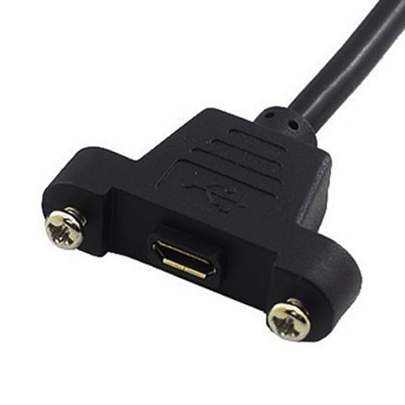 Przedłużacz Micro USB Męski na Żeński z Otworem Montażowym na Panel - 30cm lub 50cm
