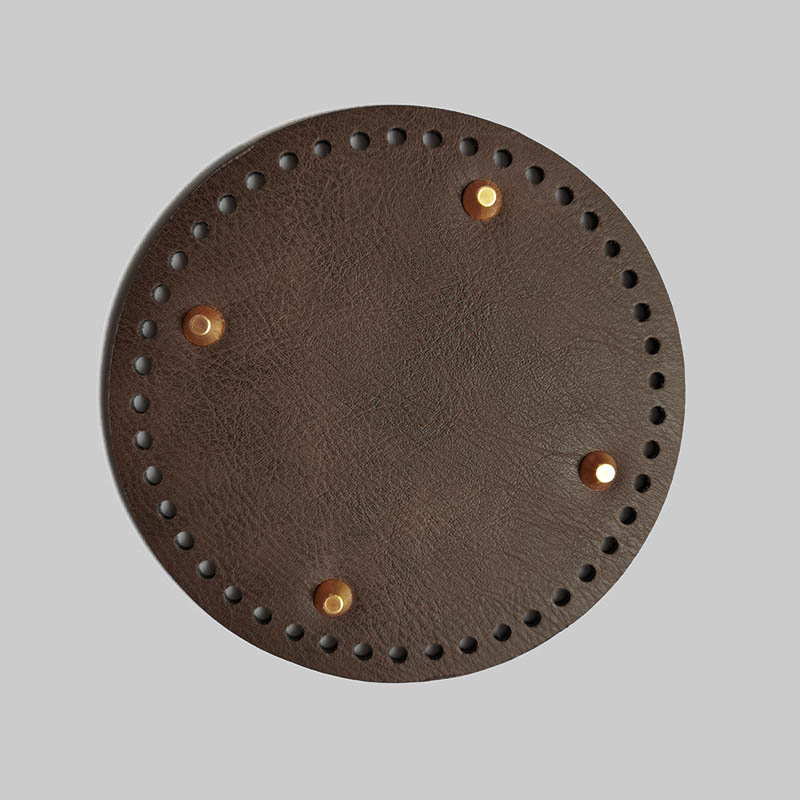 3 stks/set 17 cm Ronde Bodem Voor Gebreide Tas PU Lederen Tas Basis Handgemaakte Bodem Met Gaten Diy Gehaakte Tas bodem Accessoires: Rose Gold