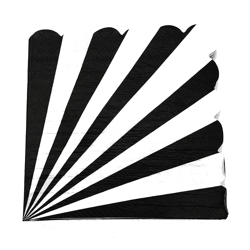 20 stks/partij Zwarte en witte Strepen thema servetten zwart wit Strepen party decoraties Strepen papier servetten weefsels 33 cm * 33 cm