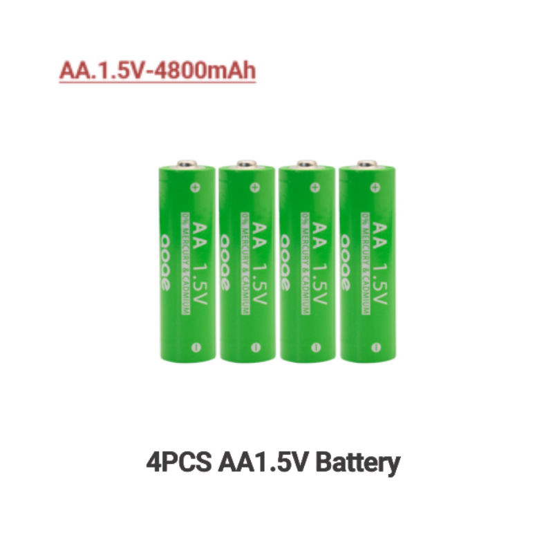 AA + AAA Rechargeable AA 1.5V4800mAh / 1.5V AAA 4800mah Alkaline Battery Flashlight Toys Watch MP3 Player Replace Ni-Mh Battery: green