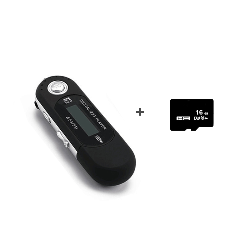 Portátil mini usb mp3 player leitor de música tela lcd digital 32gb tf armazenamento rádio fm multifuncional mp3 leitor música usb vara: CINZA