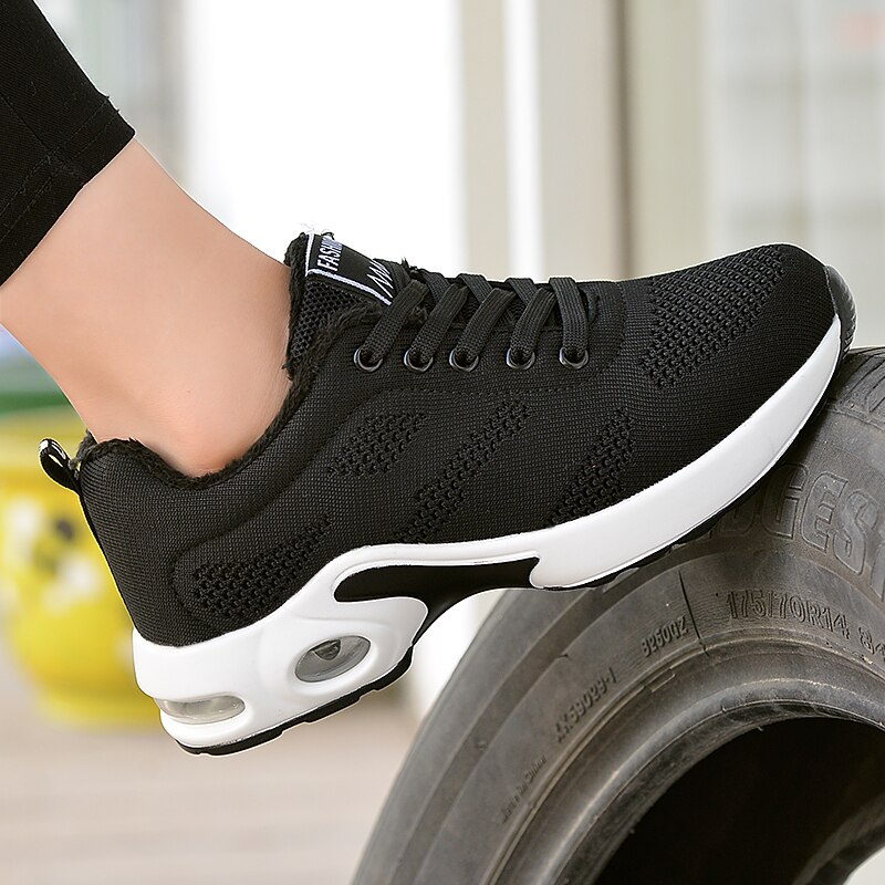 Kvinder tennissko vinter termiske sportssko til kvinder stabilitet luftpude tyk sål sneakers varm plys tenis mujer
