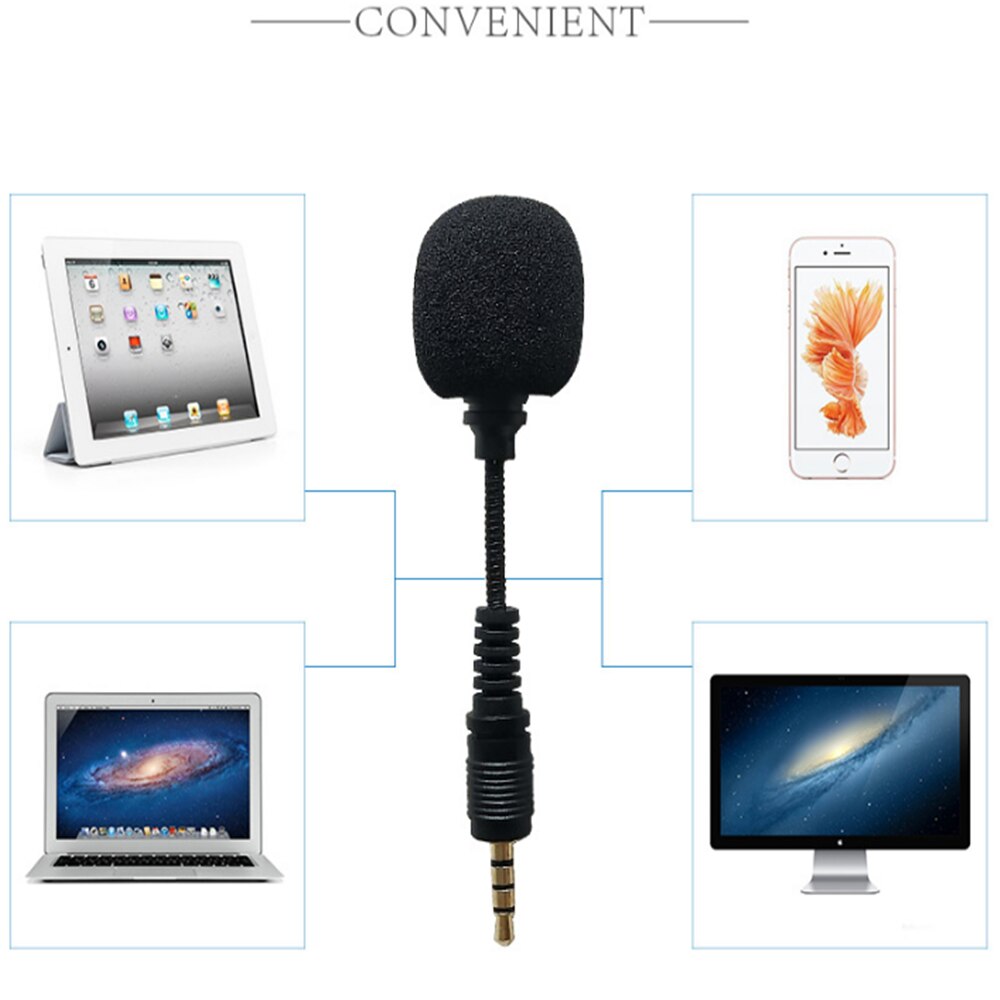 Mini 3.5mm Jack Microphone Stereo Mic For Recording Mobile Phone Studio Interview Microphone 3 pin For smartphone