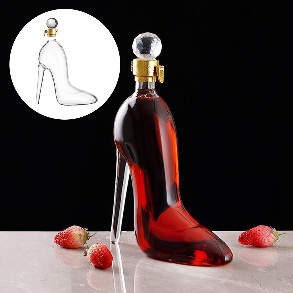 350Ml Hoge Hakken Vorm Decanter Luxe Kristal Rode Wijn Brandy Champagne Glasse Decanter Fles Bar Drinken Fles